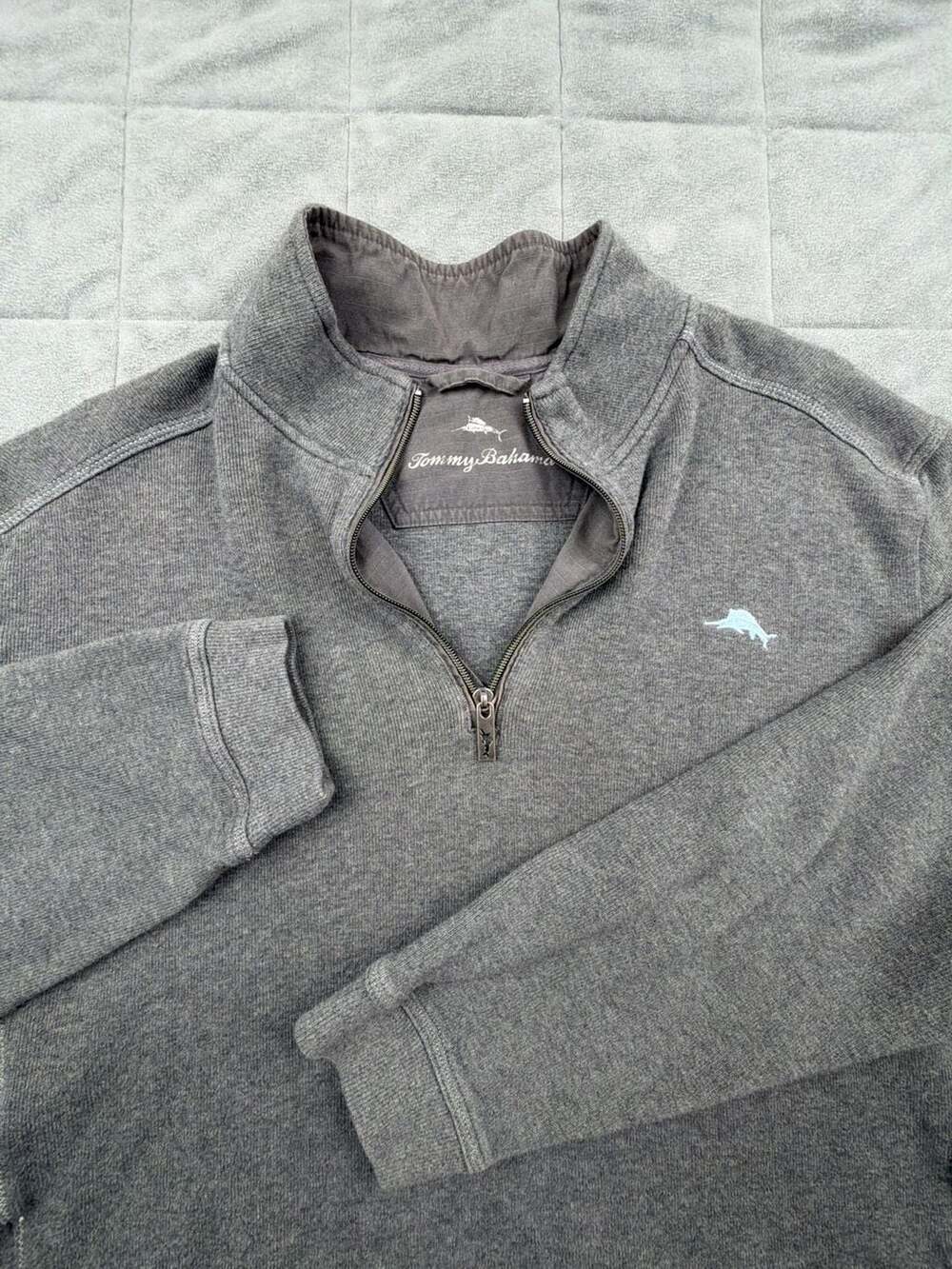 Tommy Bahama 1/4 Zip Pullover Sweatshirt Gray XL